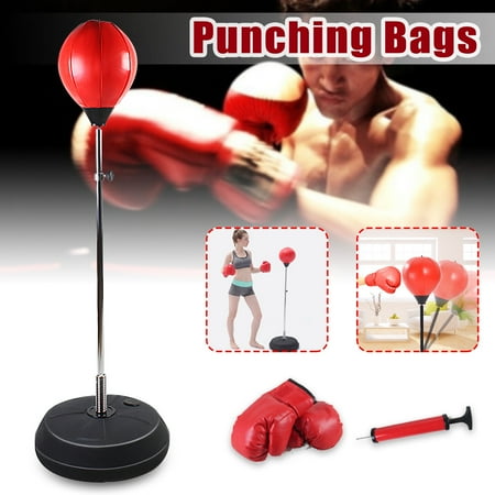 Adjustable Boxing Train Speed Ball Free Standing Punching Bag Trainer MMA Fitness Training Gloves Home Gym Gift for your (Best Martial Arts Training Equipment)