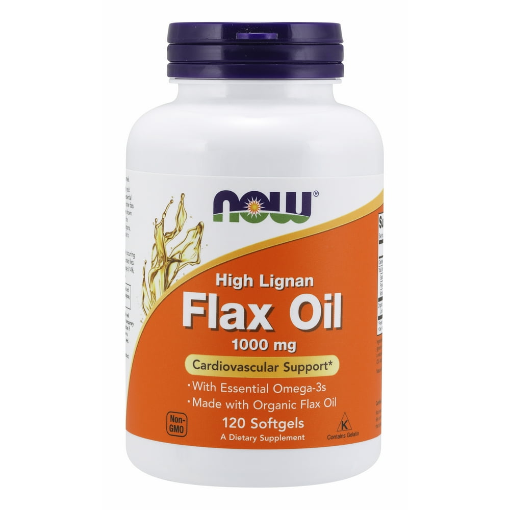 NOW Supplements, Flax Oil 1000 mg made with Organic Flax Oil, High