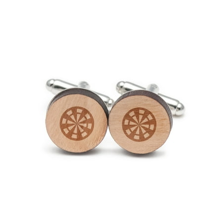 Dartboard Cufflinks, Wood Cufflinks Hand Made in the USA