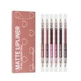 thumbnail image 2 of Double Headed Two Color Wooden Lip Liner 6 Pack Long Lasting Easy To Color Non Stick Cup Liner,Red Lip Liner, 2 of 9
