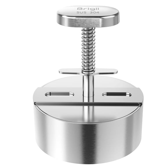 Prensa para hamburguesas Brigii de acero inoxidable 304 de alta resistencia, 4,5"