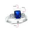 thumbnail image 4 of Bling Jewelry Womens Timeless 2CT Emerald Cut Three Stone Engagement Ring in Sterling Silver, 4 of 6