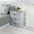 thumbnail image 6 of Sterilite Storage Drawer, 3 Drawer Plastic Weave Wide Tower with Pull Handles, Gray, 6 of 9