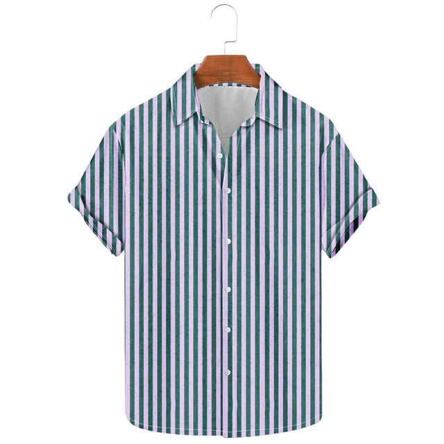 Styesk T-Shirts pour Hommes Chemise à Manches Courtes Imprimée Col Rabattu Haut/chemise