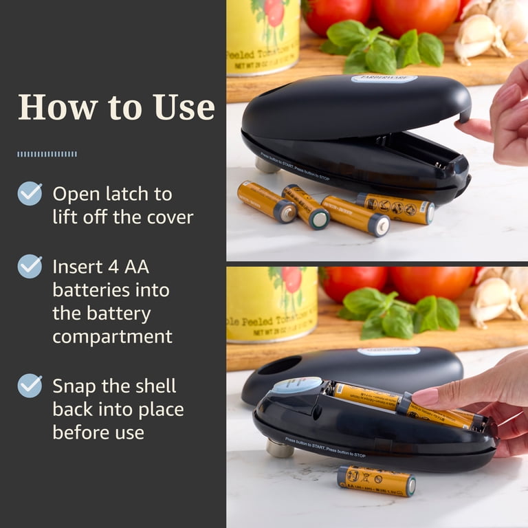 Battery-Operated Hands-Free Can Opener, Black photo 6