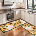 thumbnail image 3 of Kitchen Rugs Sets Of 2,Leaf Newspaper Text Sunflower Pattern Anti Fatigue Kitchen Mat Rugs Non Slip Washable,Decorative Kitchen Floor Mats for Kitchen,Sink,Laundry,17"x47"+17"x47", 3 of 5