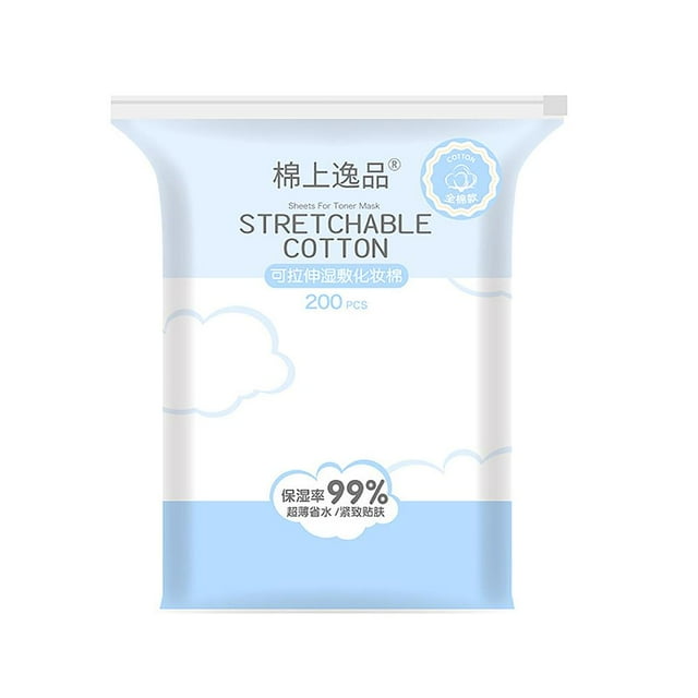 SharkTRUE 200 Pcs Compresses Humides en Coton Ouverture Extensible pour le Visage Hydratant
