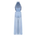 thumbnail image 4 of Eandarui Kids Girls Lyrical Dance Outfit Wide Leg Jumpsuit Sparkly Rhinestone Jazz Ballet Gymnastics Leotard Dress Blue 12, 4 of 7