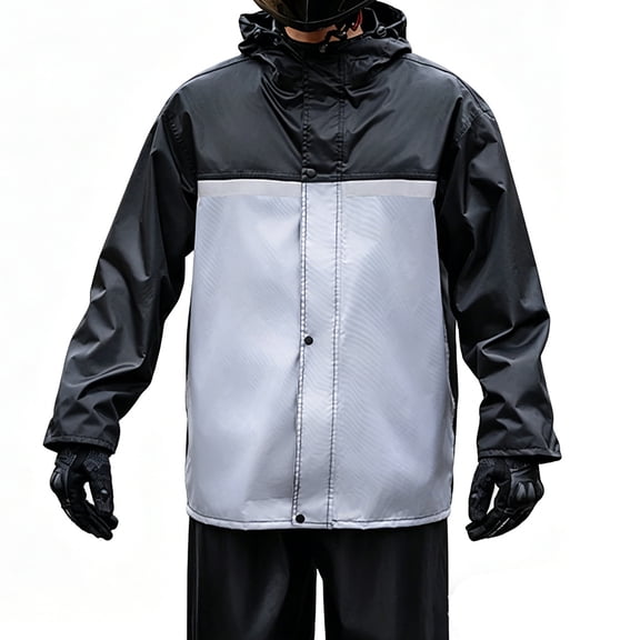 YUEHUA Motorcycle Rain Suit for Adults, Two Piece Riding Raincoat Heavy Rain Gear, Waterproof Windproof Reflective, Comfortable Breathable Outdoor
