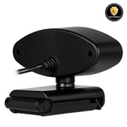 Arozzi - Occhio True Privacy Webcam - Magnetic Privacy Cover, Dual Omni-Directional Noise Cancelling Microphones with Manual Circuit Breaker, HD, Black