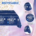 thumbnail image 3 of WWS-Blue 80th Birthday Decorations for Men Navy Blue Silver Happy 80th Birthday Tableware Set Include Happy 80th Birthday Plates Napkins Tablecloth for 60th Birthday Anniversary Party Decorations Sup, 3 of 4