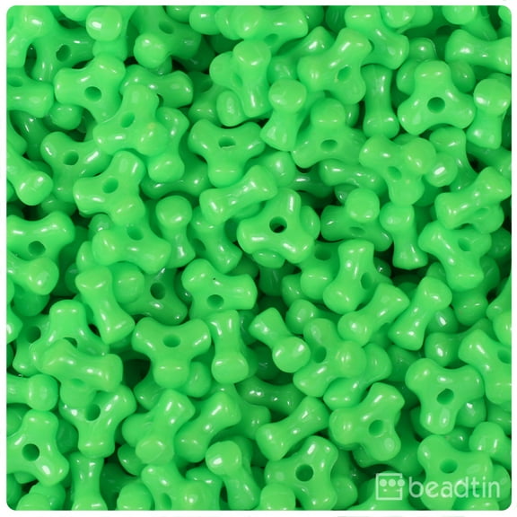BeadTin Lime Opaque 11mm TriBead Craft Beads (500pcs)