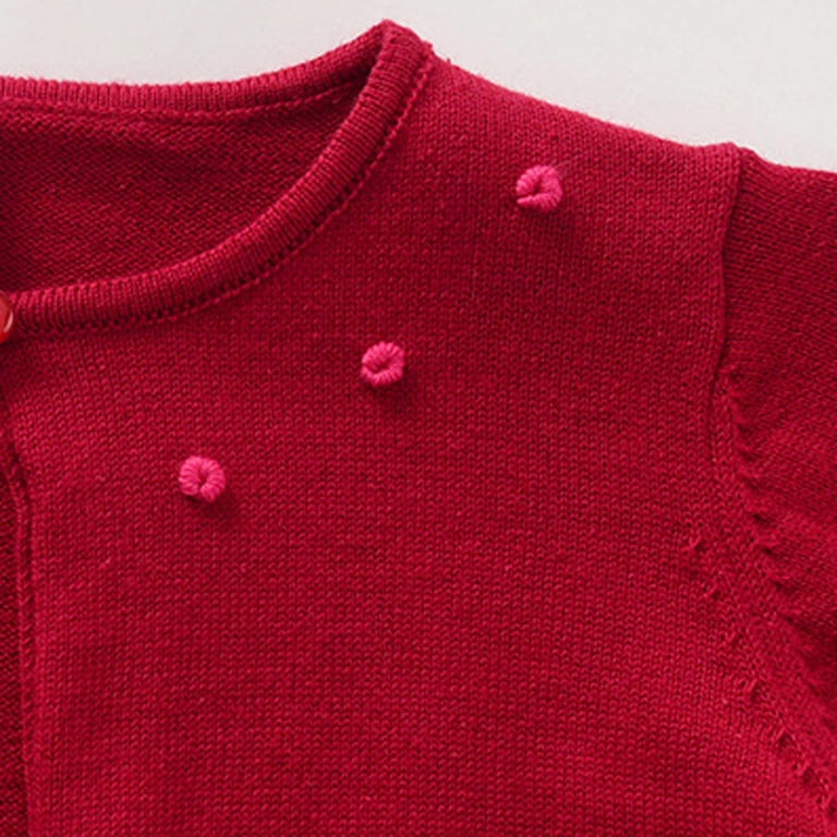 Puntoco Kids One Button Closure Cardigan Knit Sweater Cropped Cover Up ...