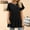 Black, variant on Womens Tops, Summer Clearance Womens Casual Solid Color Round Neck Short Sleeve Tops Blouses