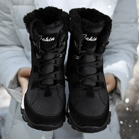 

Cyber Monday Clearance Juebong Winter Plus Velvet Thick Cotton Shoes Non Slip Waterproof Snow Boots Women s Mid Tube Sports Outdoor Ski Boots