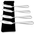 thumbnail image 3 of Cuchillo para mantequilla de acero inoxidable, juego de 4, esparcidor de mantequilla, productos para untar para el desayuno, queso y condimentos, 3 of 5