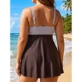 thumbnail image 5 of Stamzod Plus Size Swimsuit for Women 2026 Summer Front Cross Striped Bathing Suit 2026 Women's Tankini Swimsuits with Boyshorts, 5 of 7