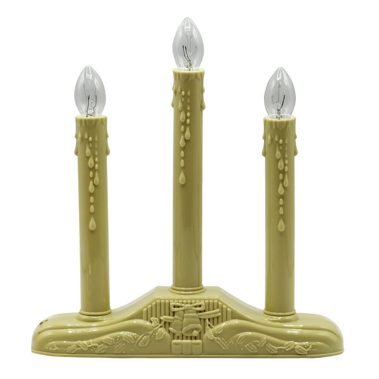 3 Light Electric Candolier Indoor Christmas Candle Lamp, Ivory