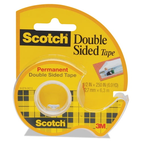 Double-Sided Permanent Tape In Handheld Dispenser, 1" Core, 0.5" X 20.83 Ft, Clear | Bundle of 5 Rolls
