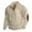 Beige, variant on Mens Suede Sweatshirts Stand Collar Button up Long Sleeve Pullover with Elbow Patches Coffee XXXXL