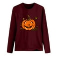 thumbnail image 4 of Jsaierl Halloween Shirts for Women Funny Pumpkin Ghost Graphic Tees Stretch Round Neck T-shirt Long Sleeve Dressy Casual Blouse Tops Halloween Clothes, 4 of 4
