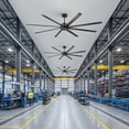 thumbnail image 2 of 100" Industrial Black Aluminum 8-Blade HVLS Ceiling Fan with Remote, No Light, 2 of 20