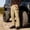 #Khaki, variant on DPTALR Men's Warm Solid Color Cargo Pants with Multi-Pockets for Climbing,Army Green,Size XXXL