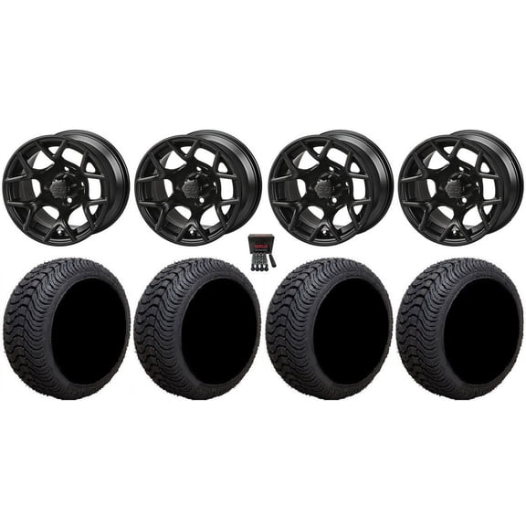 LSI Ninja 14" Golf Wheels Matte Black 205x30 Cruze Tires Yamaha