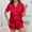 Red, variant on NominalSnug Womens Satin Pajamas Set Short Sleeve Sleepwear Button down Loungewear 2 Piece Pjs Shorts Set