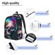 thumbnail image 3 of Disketp Modern Abstract Colorful Skull B print Canvas Backpack Lightweight Travel Daypack Student Rucksack Laptop Backpack-Small, 3 of 5
