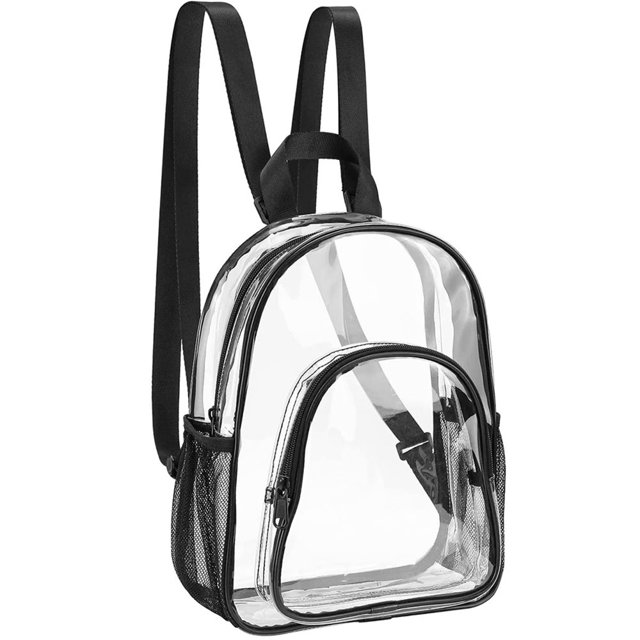 PVC Transparent Backpack Portable Lightweight Mini Cute Clear Bag Fashion Daypack for Work Outdoor Sports Event Concerts School