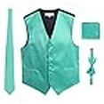 thumbnail image 3 of Cravate Formelle en Satin 4pc pour Hommes et Poche Carrée, Menthe, 2X Grande, 3 of 4