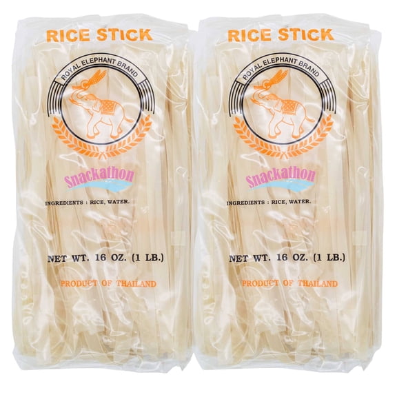 Snackathon Pad Thai Style Rice Stick Noodles, 10 mm Width, 16 oz (Pack of 2)