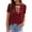 Wine, variant on Cathalem T Shirt Women Soft Women Summer Casual Cut Out Deep V Neck Choker Short Sleeve Tee Shirt Short Sleeve Shirts for Women Shirt Medium
