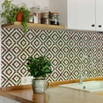 thumbnail image 2 of Mi Alma Removable Vinyl Green and Red Vintage Backsplash Tile Stickers, 24pcs, 2 of 16