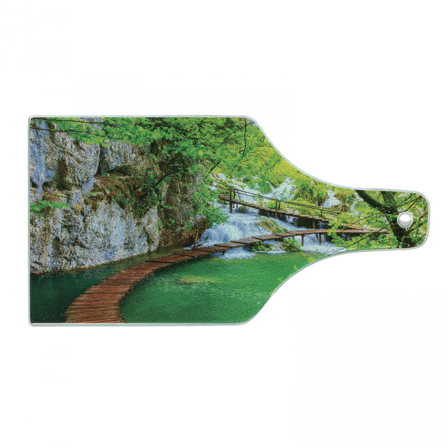 Green and Grey Rectangular Tempered Glass Cutting Board