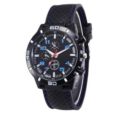 Reloj deportivo de moda Glue para hombre, correa de línea de coche, reloj de silicona para estudiantes