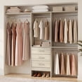 thumbnail image 2 of Homieasy 14.8'' - 48'' W Closet System with Drawers and Hanging Rods(Cut to Fit), White Oak, 2 of 7
