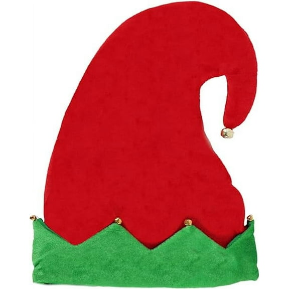Motique Accessories Velvet Christmas Hat, Elf Holiday Hat with Bells for Teens & Adults