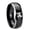 Black 2 Tone Polish Edge, variant on Poodle Design Concave Black Tungsten Men Ring 10MM