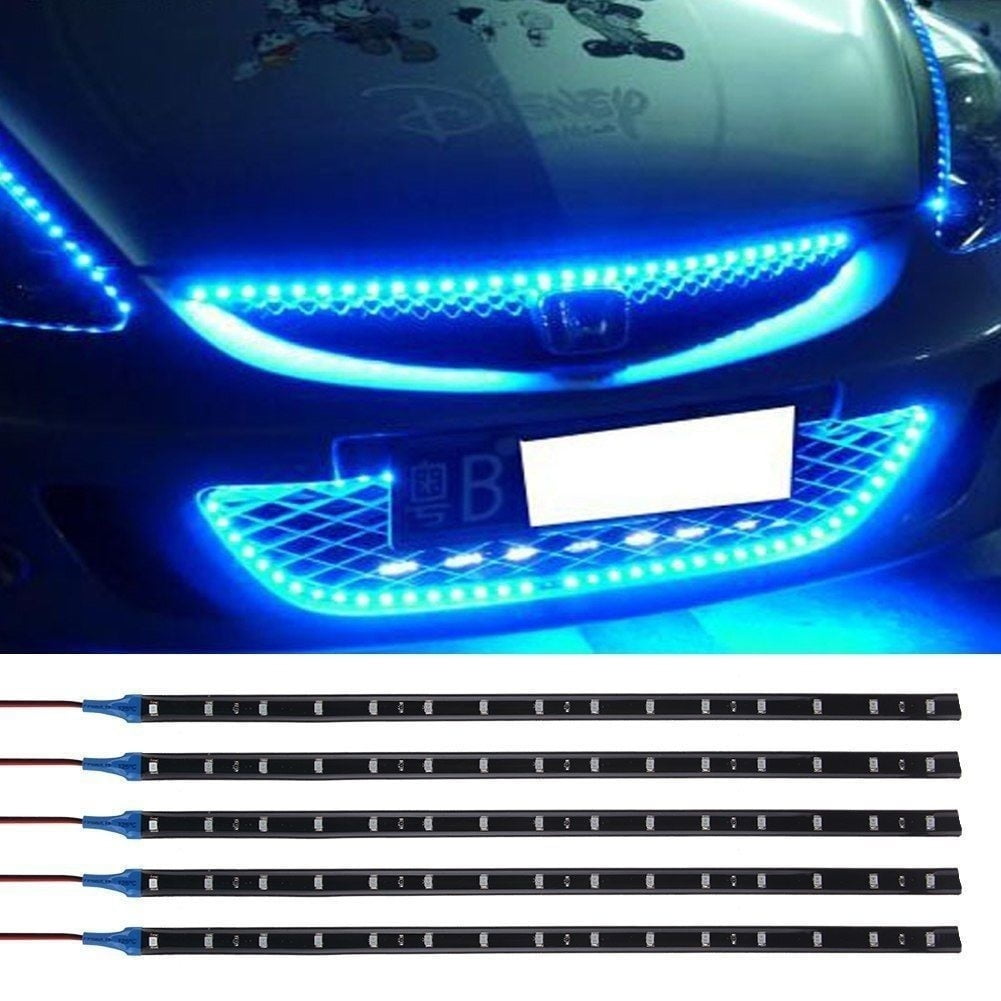 2PC Waterproof 12 LED 30cm 5050 SMD LED Strip Light Flexible 12V Home Car Decor 
