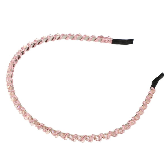 Vocoste 1 Pcs Hairband for Women Rhinestone Hair Hoop Headband Pink 0.24 Inch Wide