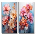 thumbnail image 2 of Designart "Multicolored Acrylic Red Orchids in Representation II" Orchids Framed Wall Art Set Of 2 - Red Floral Framed Canvas Set For Living Room Decor, 2 of 6