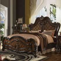 ACME Versailles Arched Headboard Wood Queen Panel Bed in Cherry Oak