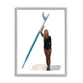 thumbnail image 3 of Stupell Industries Athletic Surfing Girl Ocean Beach Summer Sport Graphic Art Gray Framed Art Print Wall Art, Design by Amelia Noyes, 3 of 5