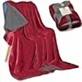 thumbnail image 3 of Genteele Couverture Sherpa Super Douce Réversible Ultra Luxueuse en Peluche, 90 x 90 Pouces, Riche Bourgogne/gris, 3 of 4