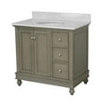 thumbnail image 3 of Bella 36" Bathroom Vanity with Weathered Gray Cabinet and Carrara Marble Top, 3 of 5