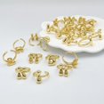 thumbnail image 5 of 14k Gold Plated Bubble Letters Ring For Women，Dainty Balloon Initial Letter Adjustable Charm Rings Open Simple Alphabet A-Z Fashion Gift Jewelry, 5 of 11