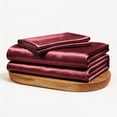 thumbnail image 2 of WVG Satin Queen Size Sheet Set Queen Size, Soft Bed Sheets Hair Friendly with Cooling Fitted Sheet and Pillowcases 16 Inch Deep Pocket for Bedroom, Dormitory and Hotel, 2 of 10