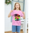thumbnail image 4 of Aideaone Girls Kids Shirts Tie Dye T-shirt Casual Short Sleeve Crewneck Tee Top Size 5-12, 4 of 6